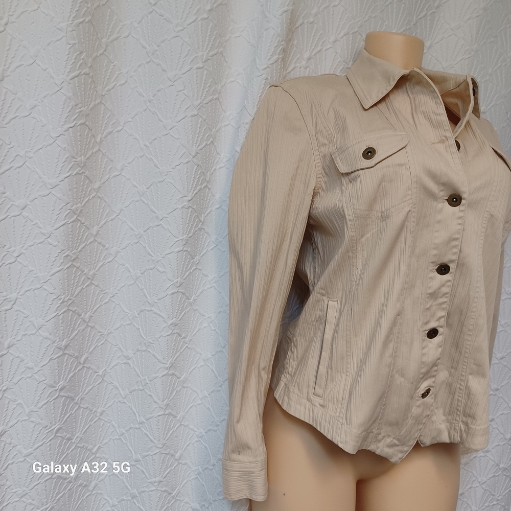 Coldwater Creek Women Size 10 Light Tan Utility Jacket - Picture 4 of 11